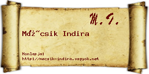 Mácsik Indira névjegykártya