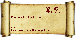 Mácsik Indira névjegykártya
